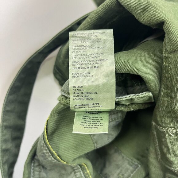 NWOT Anthropologie Pilcro Wanderer Patchwork Overalls Size 27 Green Cotton Blend - Picture 14 of 14